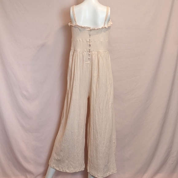 ASOS Pink Strappy Wide Leg Button Up Back Jumpsuit size 6 - Picture 5 of 10